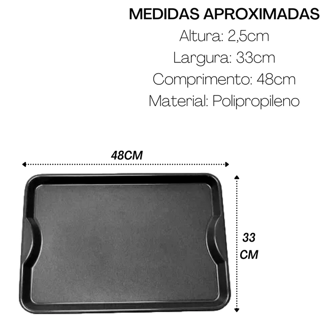 Bandeja Preta em Polipropileno Home Preta Main Image