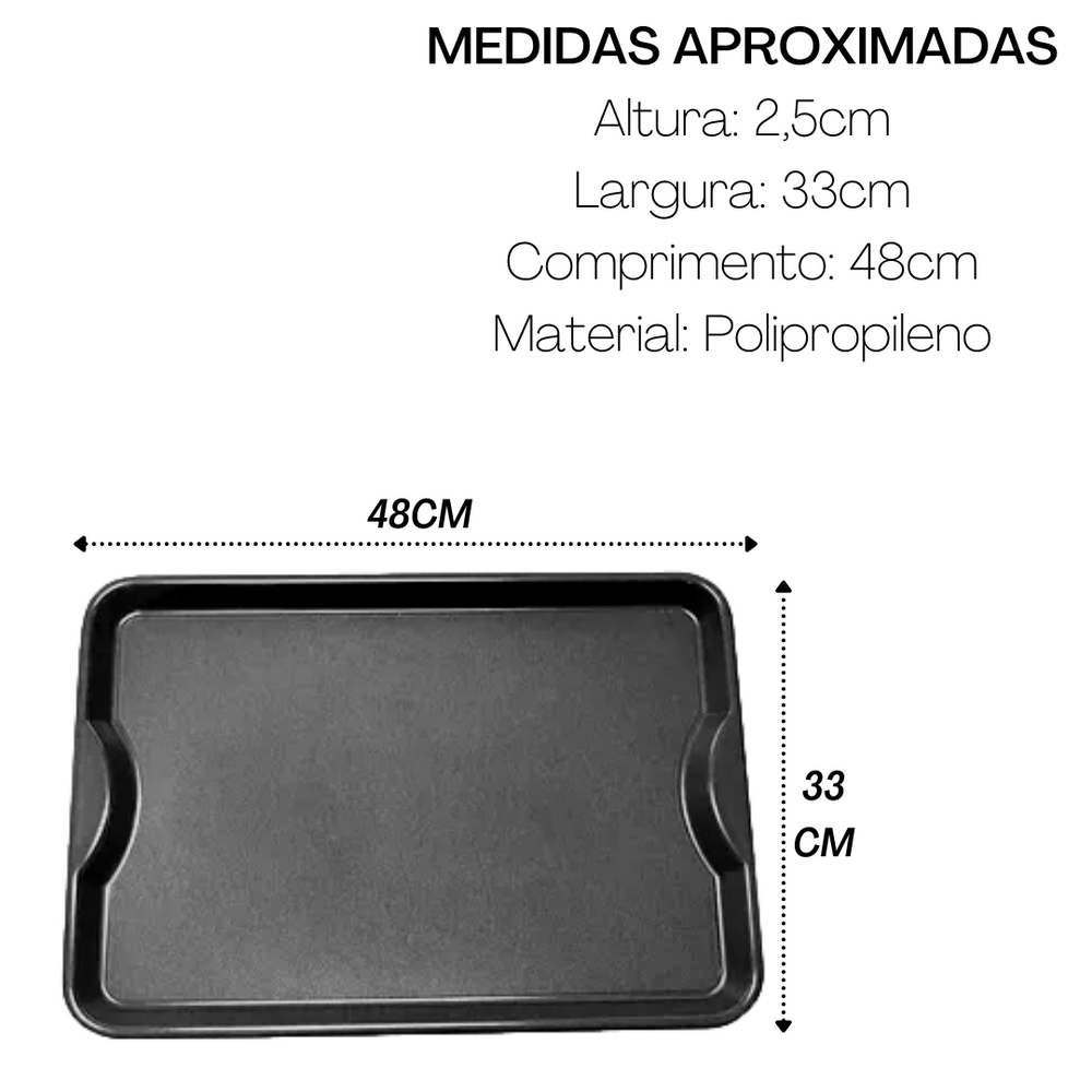 Bandeja Preta em Polipropileno Home Preta HomePlas