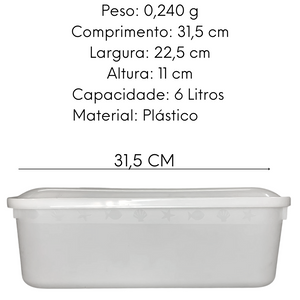 Caixa Organizadora 6L Branca HomePlas