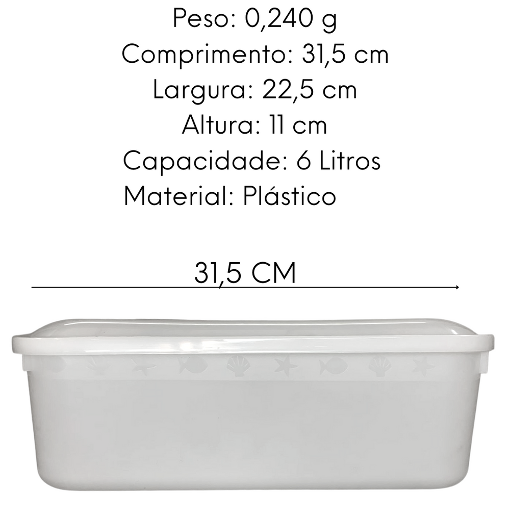 Caixa Organizadora 6L Branca HomePlas
