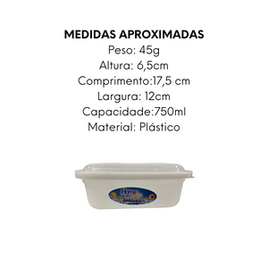 Pote Organizador de Plastico 750ml HomePlas