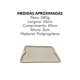 Bandeja Home Bege de 49cm em Polipropileno HomePlas