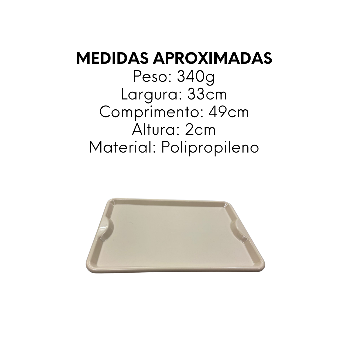 Bandeja Home Bege de 49cm em Polipropileno HomePlas