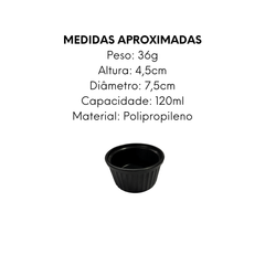 Ramequim Preto de polipropileno 120ml
