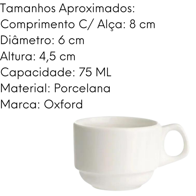Xicara de Café Empilhavel de 75ml Oxford Main Image