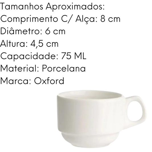 Xicara de Café Empilhavel de 75ml Oxford