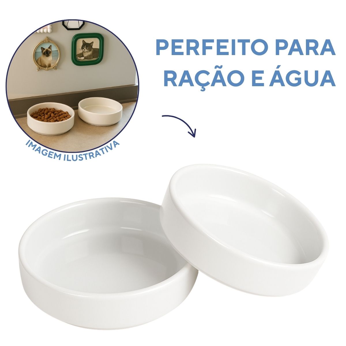 Comedouro cães e gatos 230ml porcelana