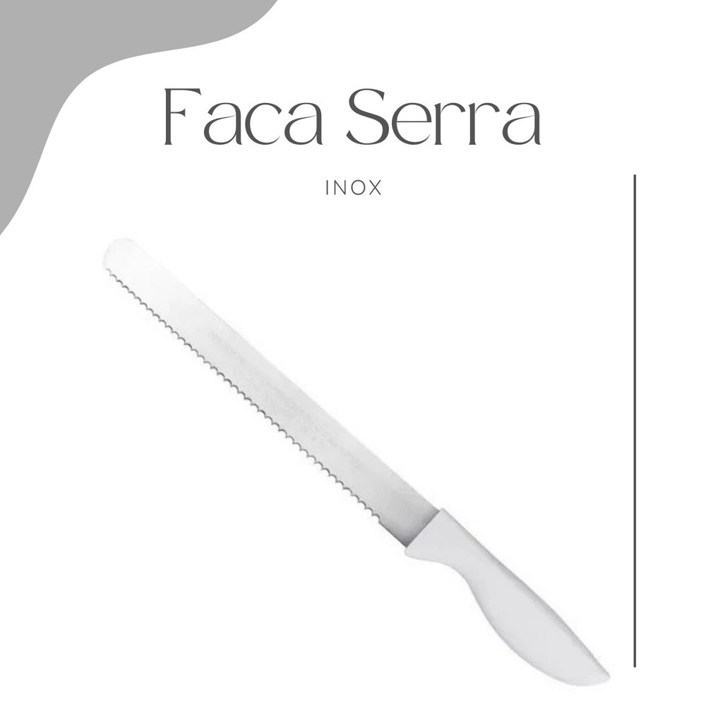 Faca de Pão Fiambre Serrilhada de Aço Inox - A Gourmet