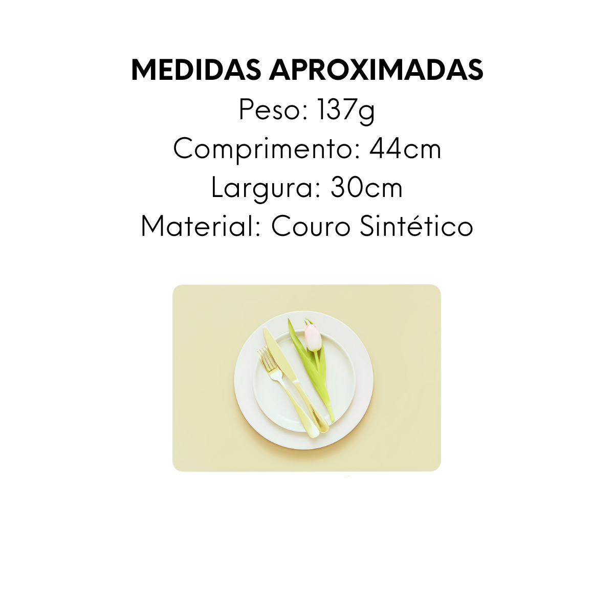 Lugar Americano Creme de Couro Sintético - A Gourmet