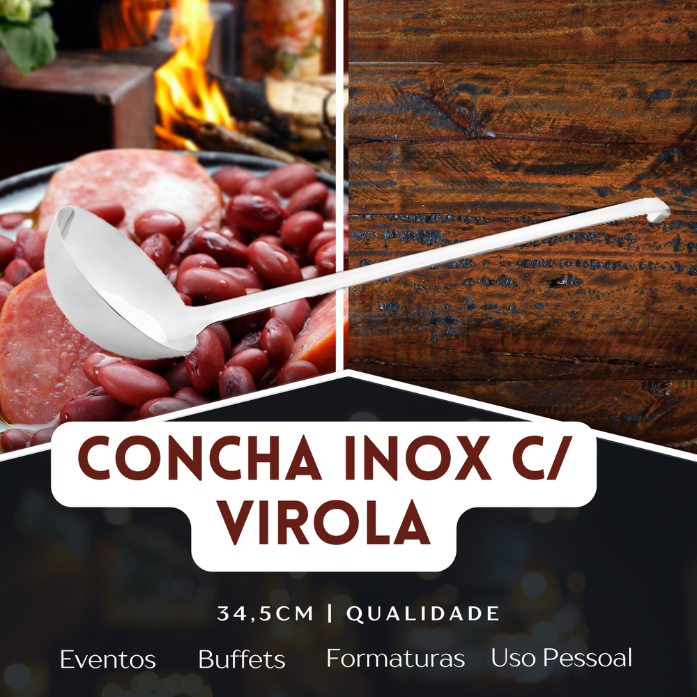 Concha Terrina em Aço Inox com Virola - A Gourmet
