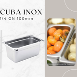 Cuba S/Alça de Inox 1/4 GN 100mm - A Gourmet