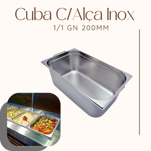 Cuba GN C/Alça 1/1 200mm Aço Inox - A Gourmet