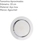 Sousplat em Aço Inox Leve 33cm Cheff Line