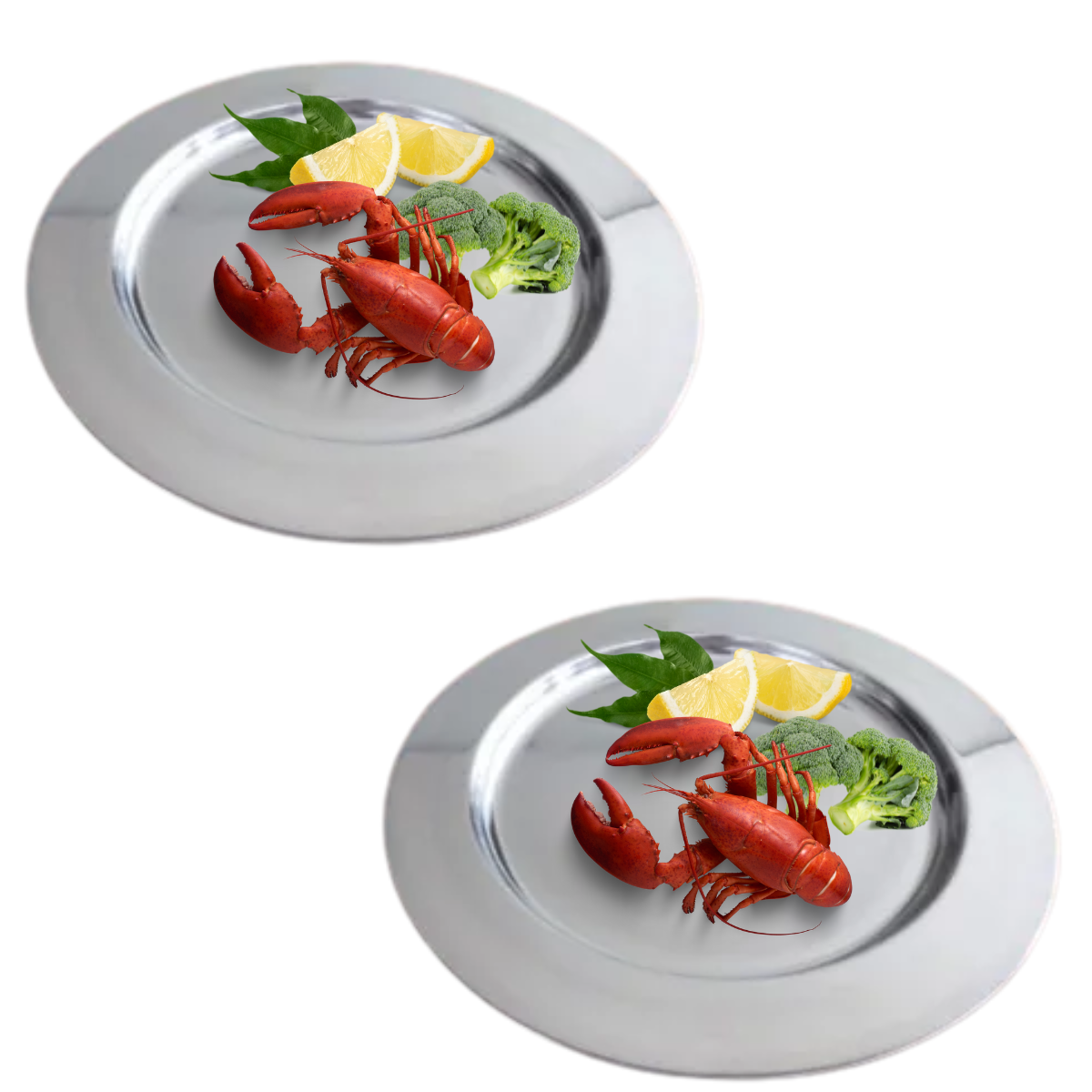 Sousplat em Aço Inox Leve 33cm Cheff Line