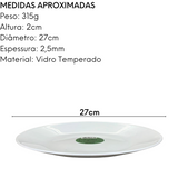 Prato Raso Opaline Vidro Temperado 27cm Cheff Line