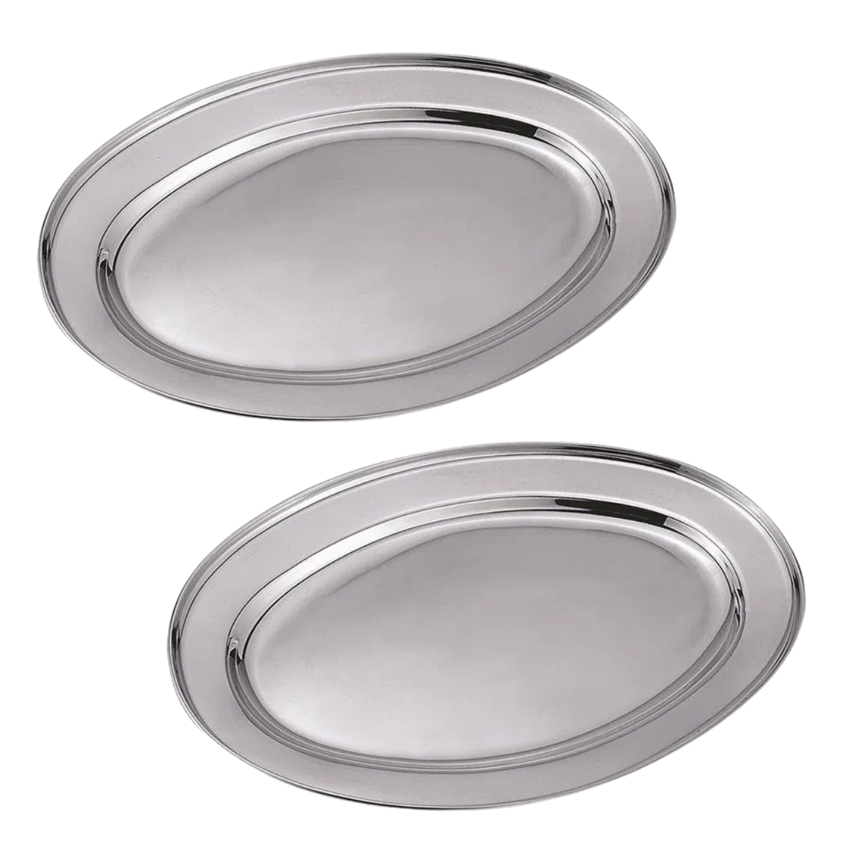 Travessa em Aço Inox Oval Rasa Cheff Line