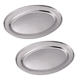 Travessa em Aço Inox Oval Rasa Cheff Line