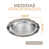 Travessa Inox 45cm Antideslizante Servir