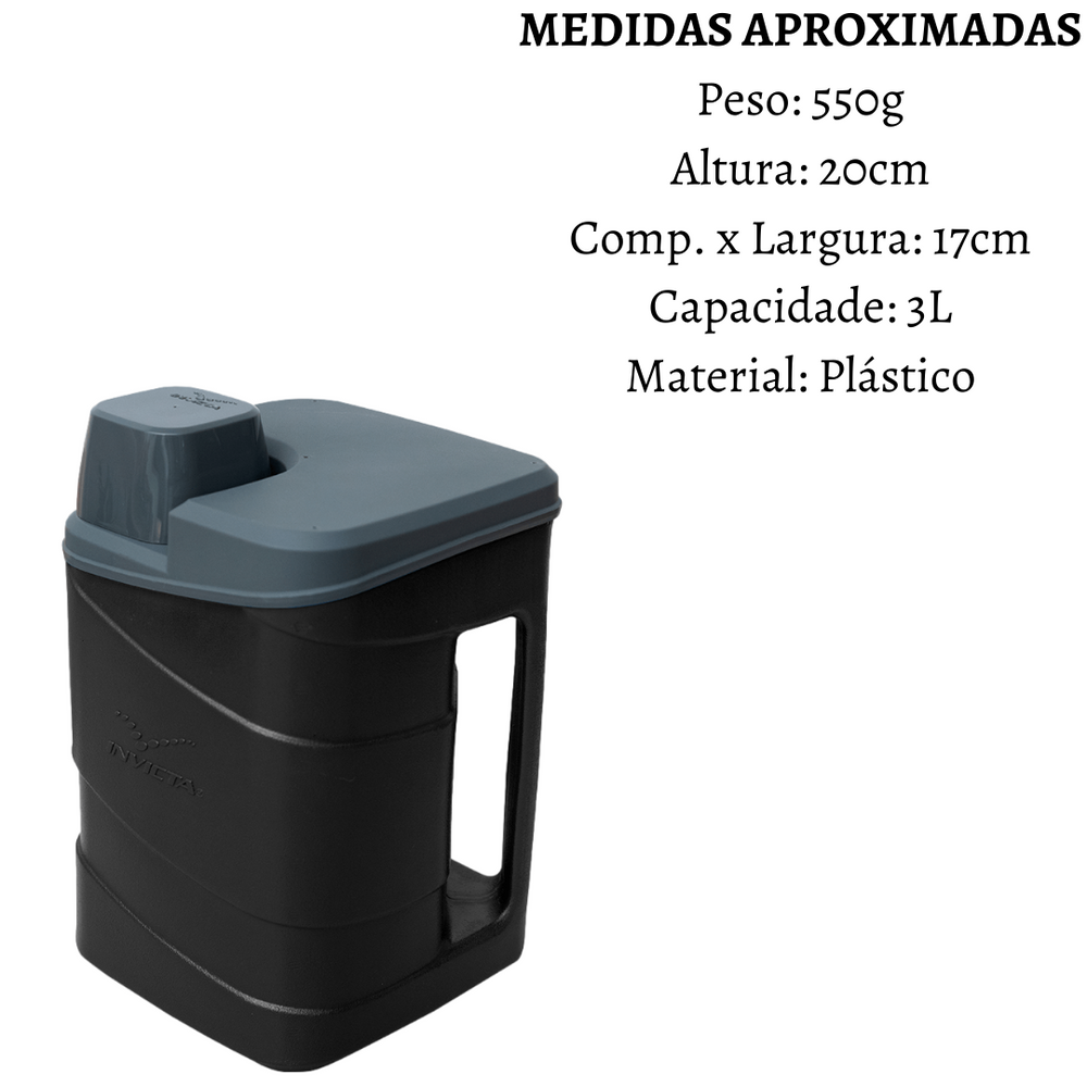 Garrafa Térmica Preto de 5L Invicta