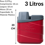Garrafa Térmica 3L Maratona Invicta Vermelho Invicta