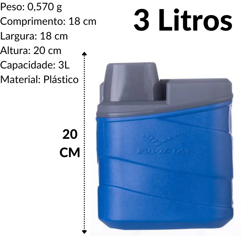 Garrafa Térmica Maratona Incess Blue 3L Invicta