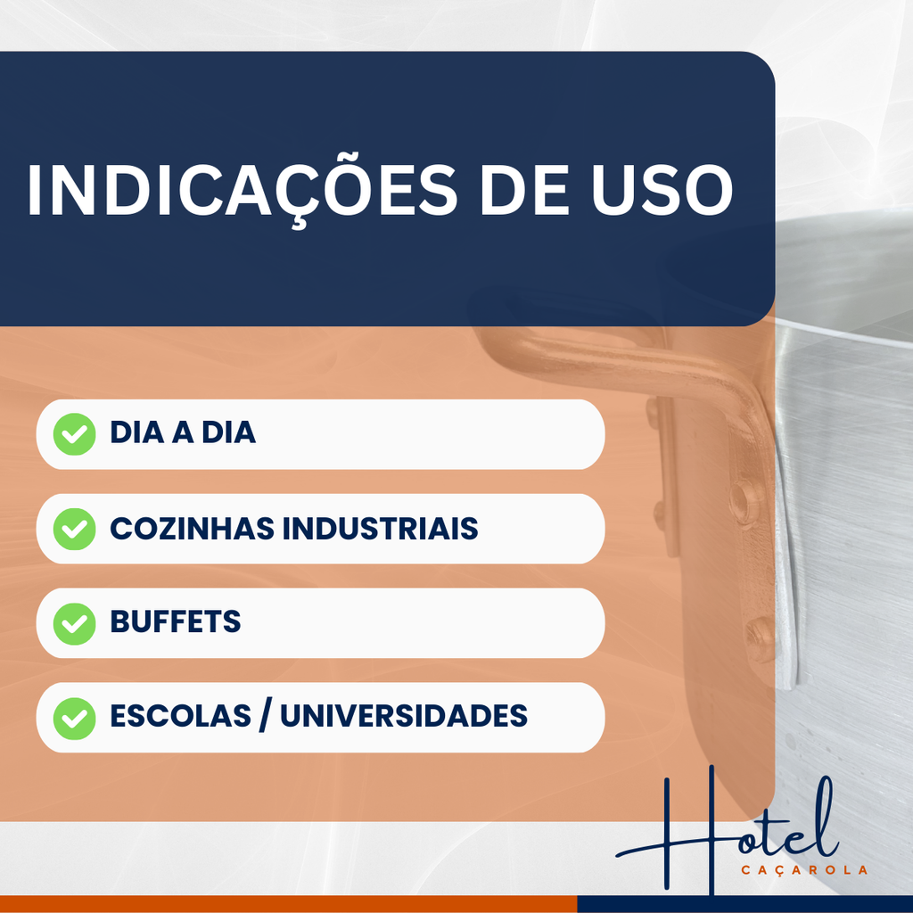 Caçarola Hotel Reta N26 Alumínio - A Gourmet