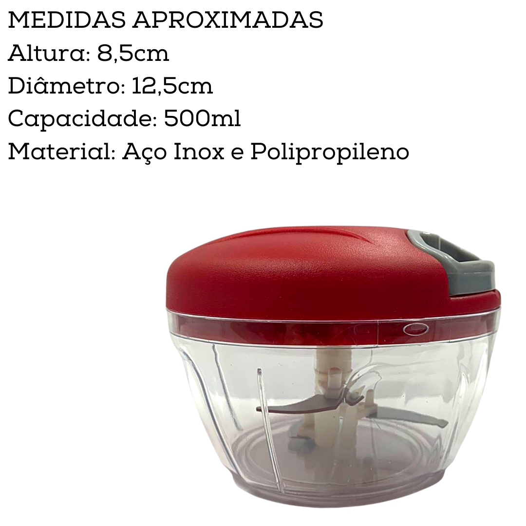Processador De Alimentos Manual Alho Cebola 500ml Infinite