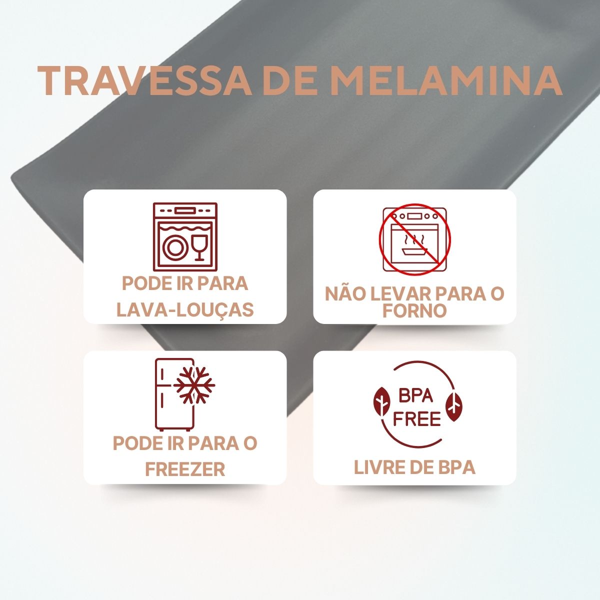 Mini travessa melamina preta