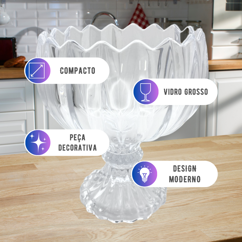 Mini Fruteira Vidro 800ml - A Gourmet