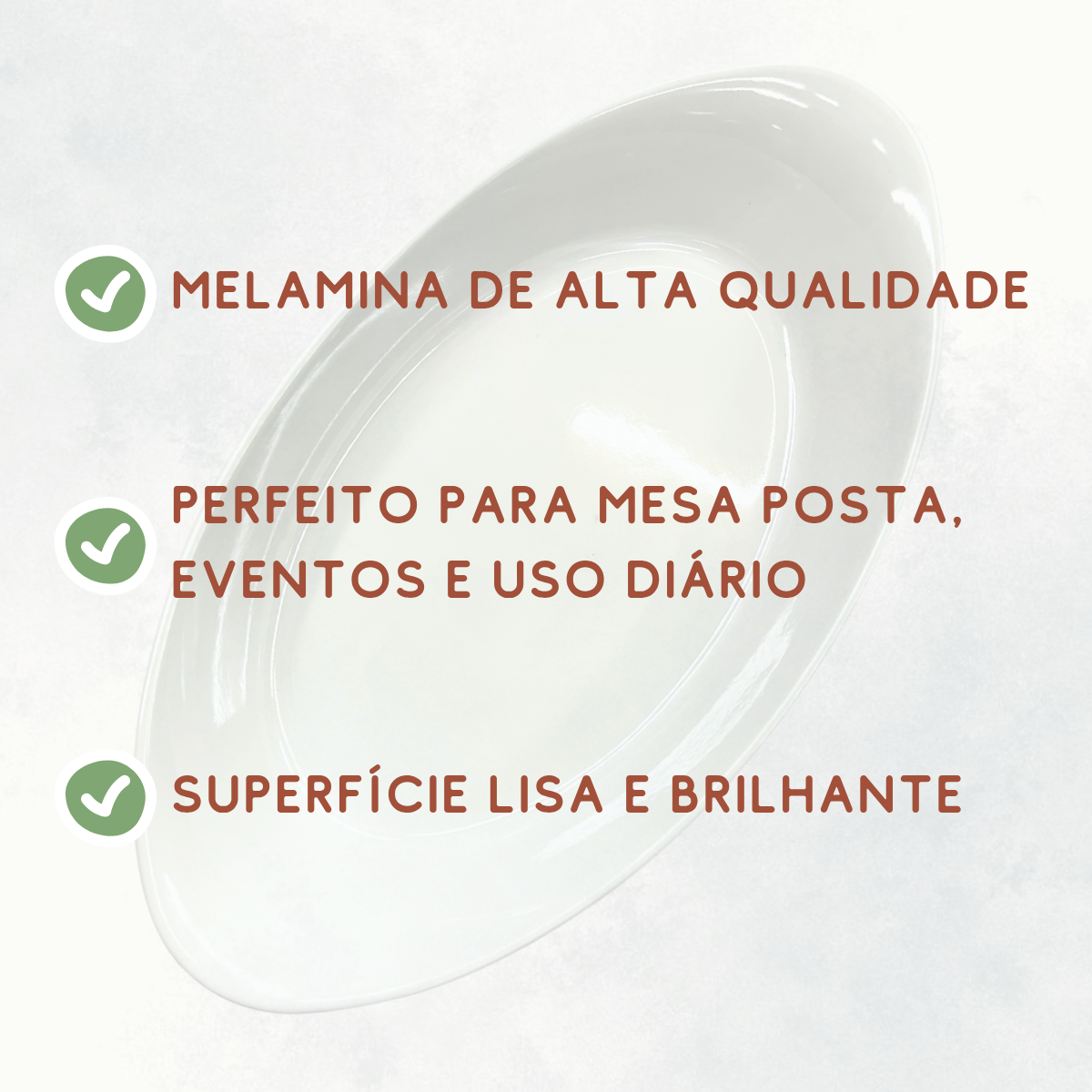 Travessa oval de melamina 39cm Belaggio Travessa