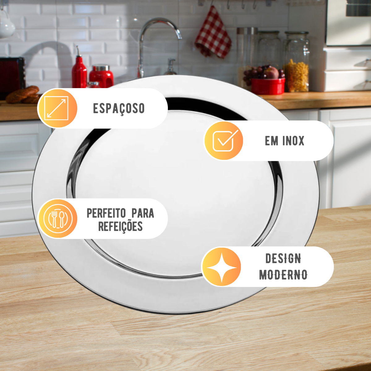 Sousplat de Inox 32cm