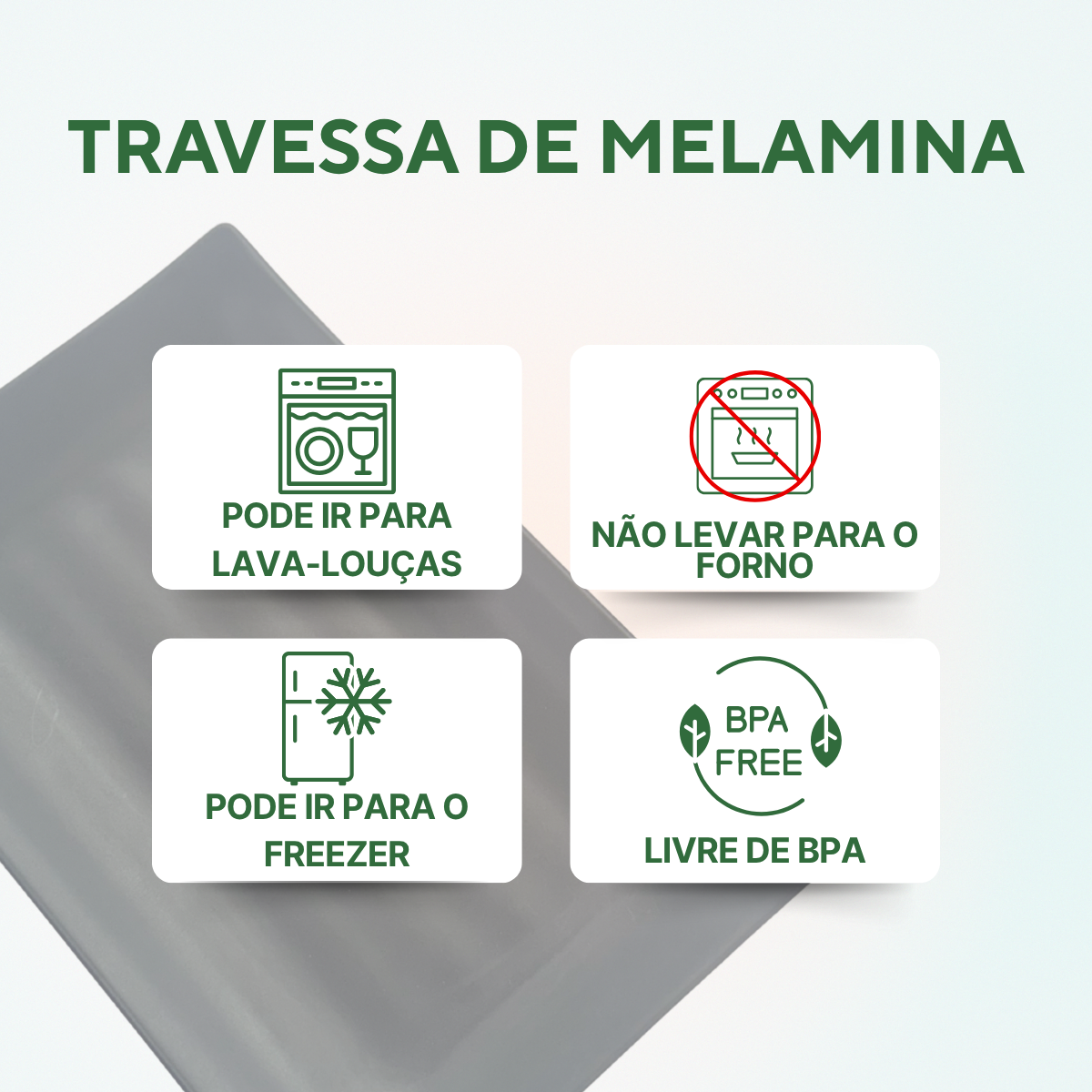 Travessa melamina preta