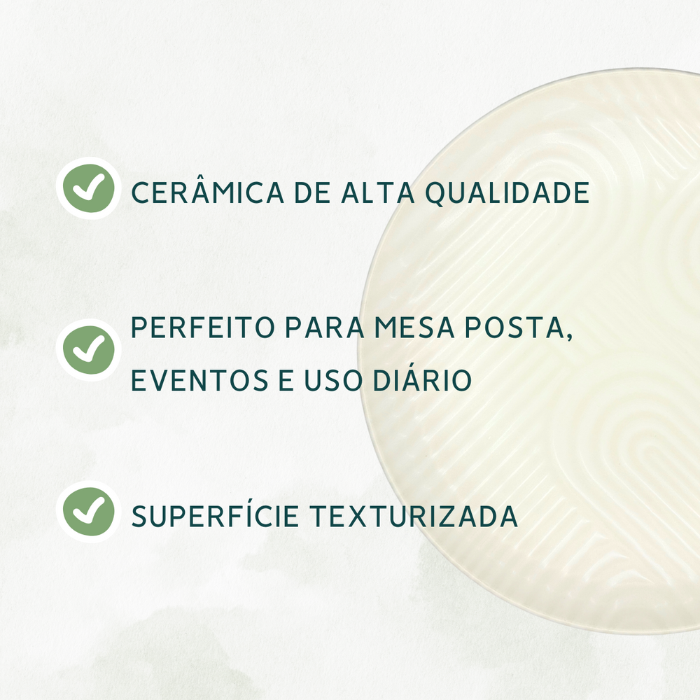 Prato Raso Flat Zen Cerâmica Oxford - A Gourmet