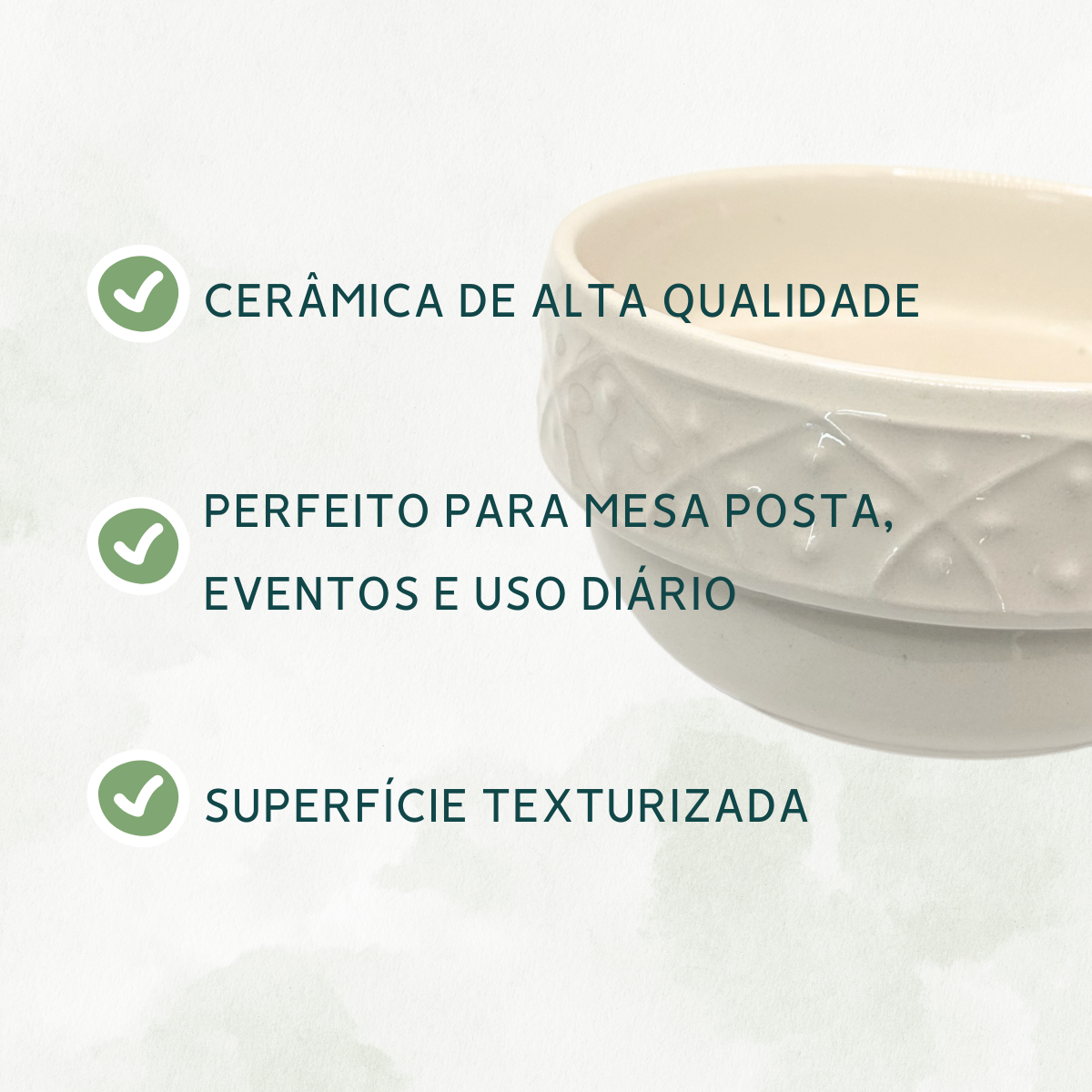 Tigela Marfim 500ml Cerâmica