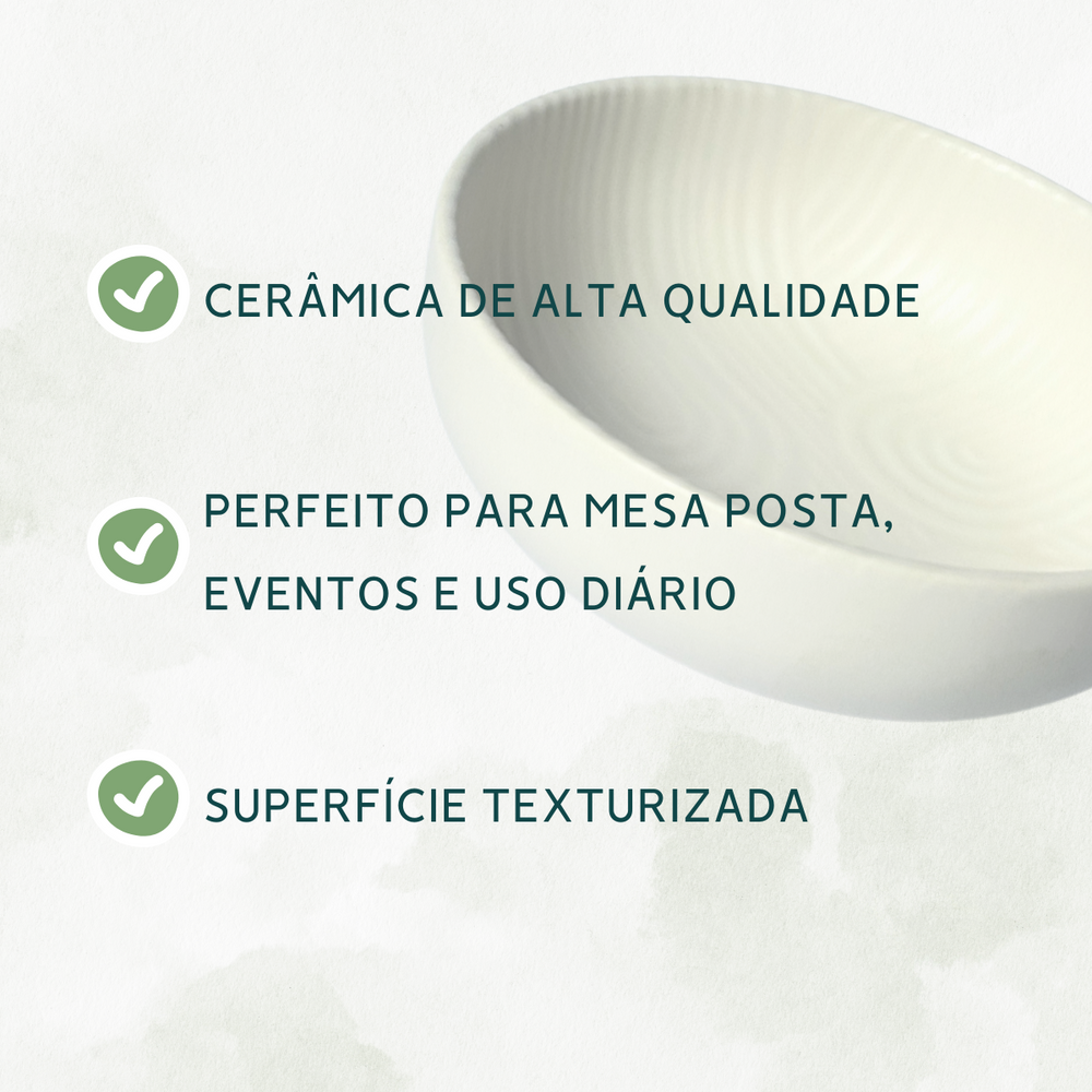 Tigela Flat Zen Cerâmica 600ml - A Gourmet