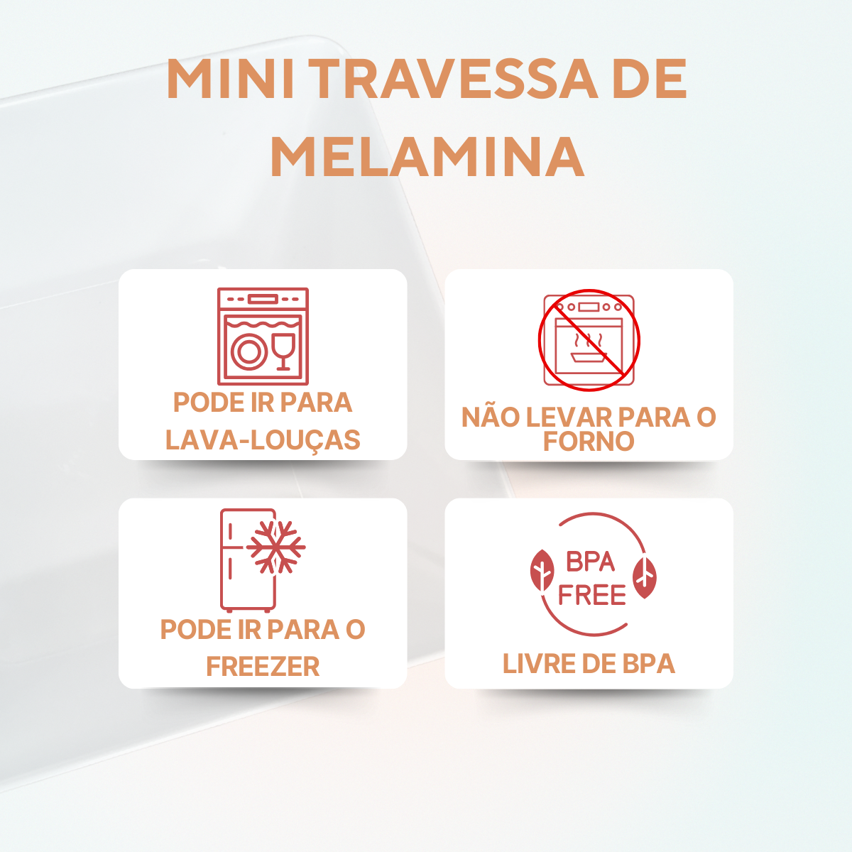 Travessa Quadrada Melamina Saladeira