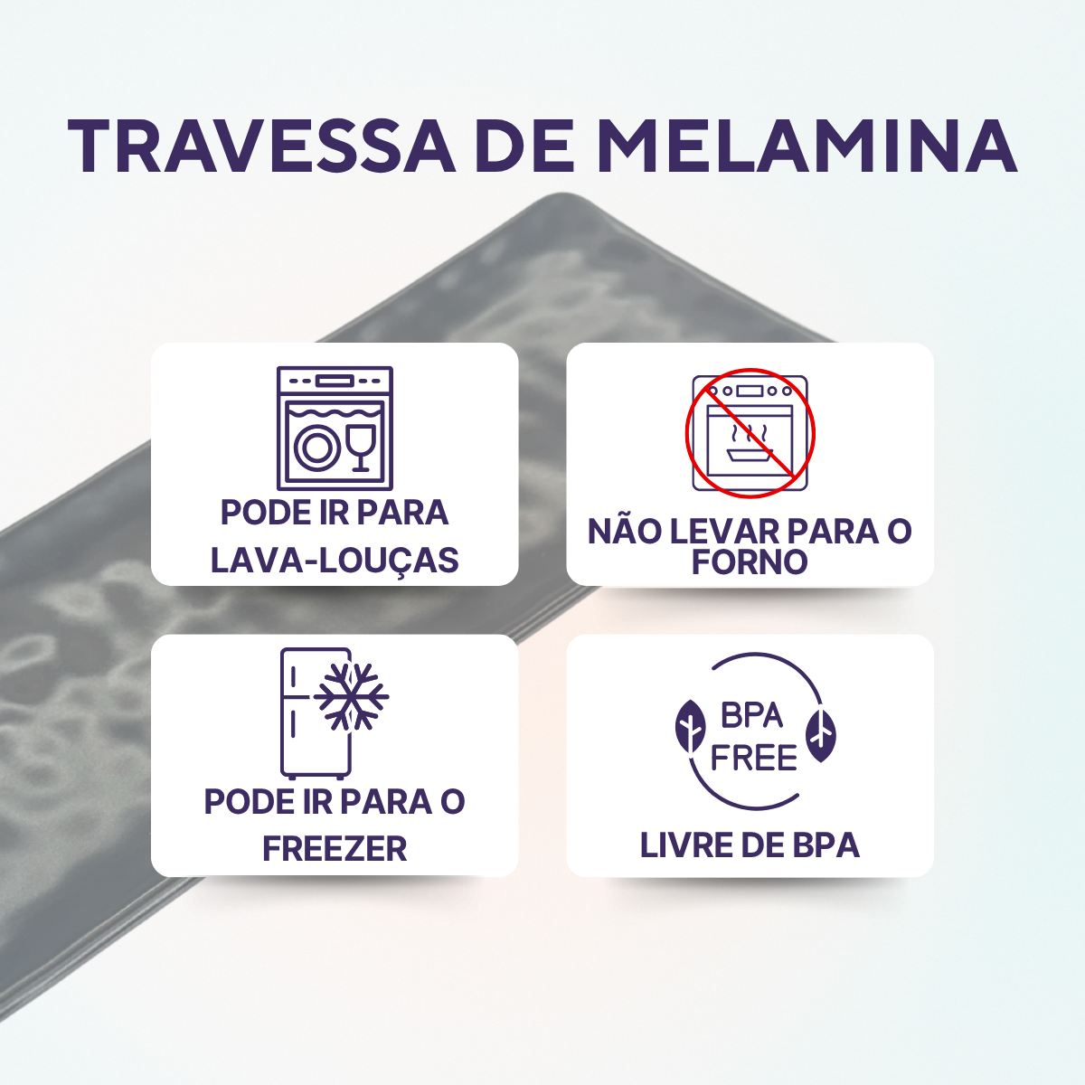 Mini travessa retangular melamina