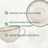 Xicara chá pires duna cerâmica 200ml oxford
