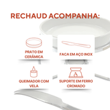 Rechaud queijo Brie Faca Vela Queimador