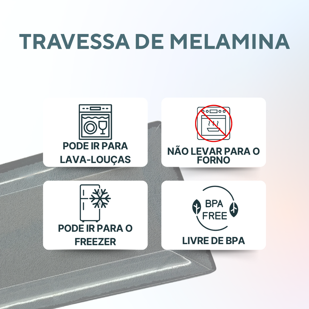 Travessa de Melamina Chumbo - A Gourmet