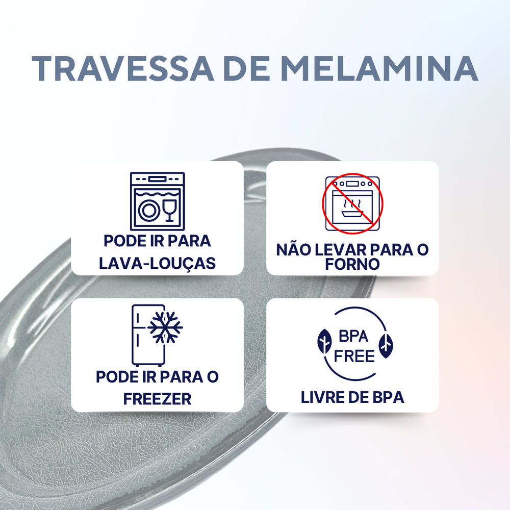 Travessa Oval Chumbo M de Melamina - A Gourmet
