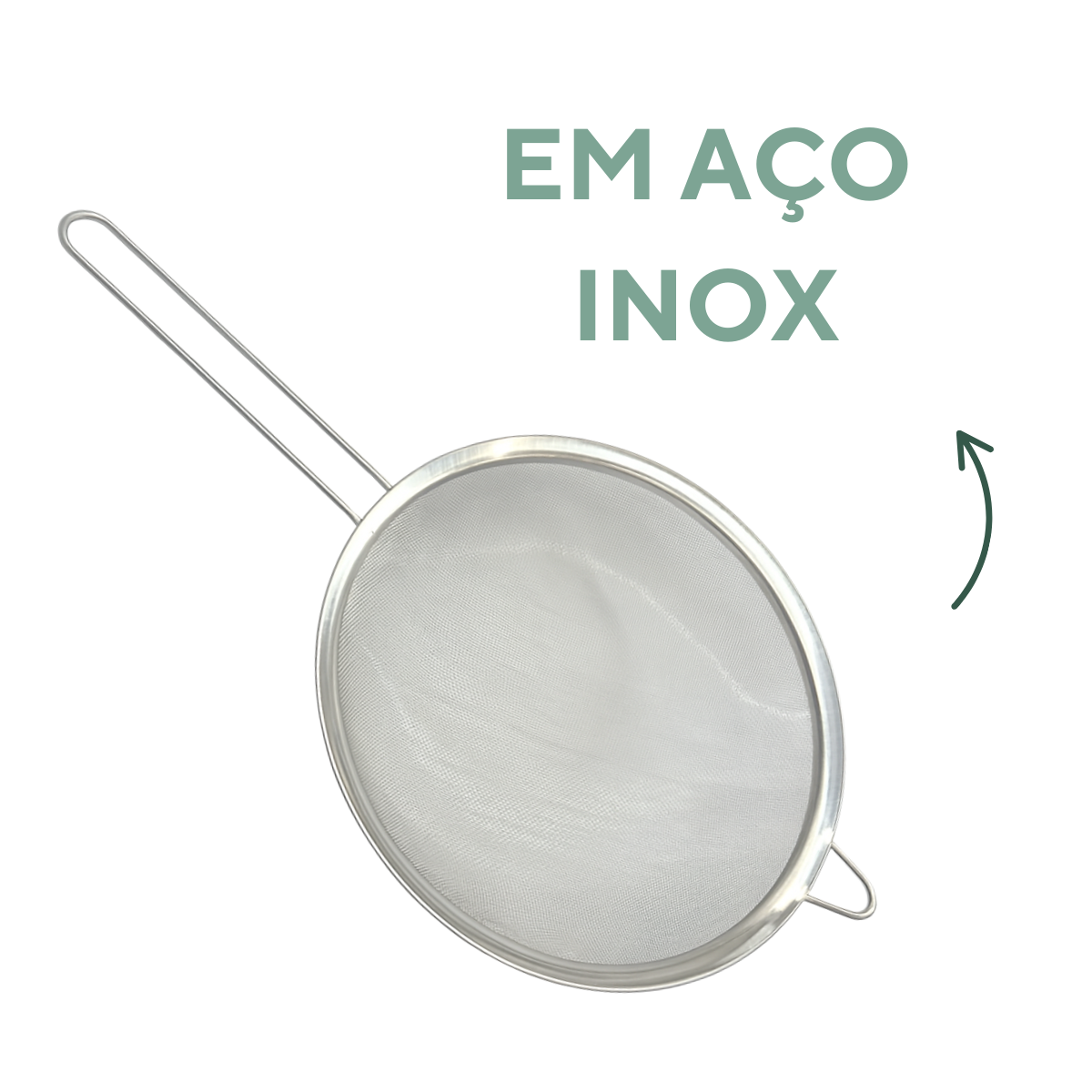 Peneira malha fina inox 26cm