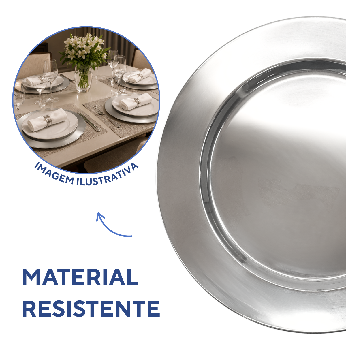 Sousplar Aço Inox 32cm