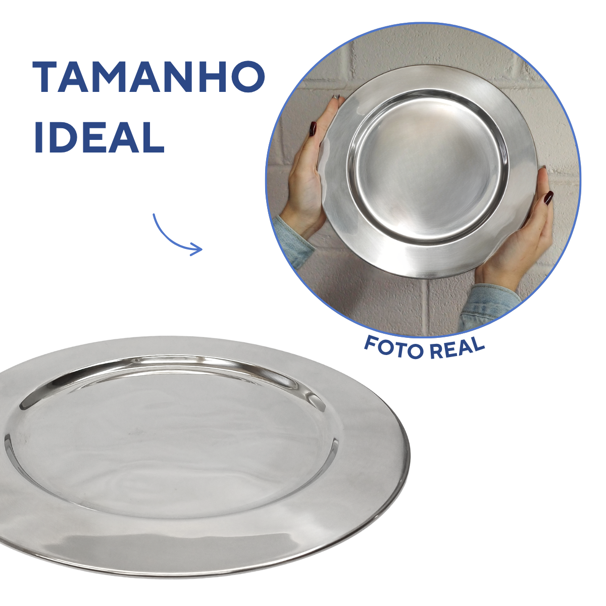 Sousplar Aço Inox 32cm