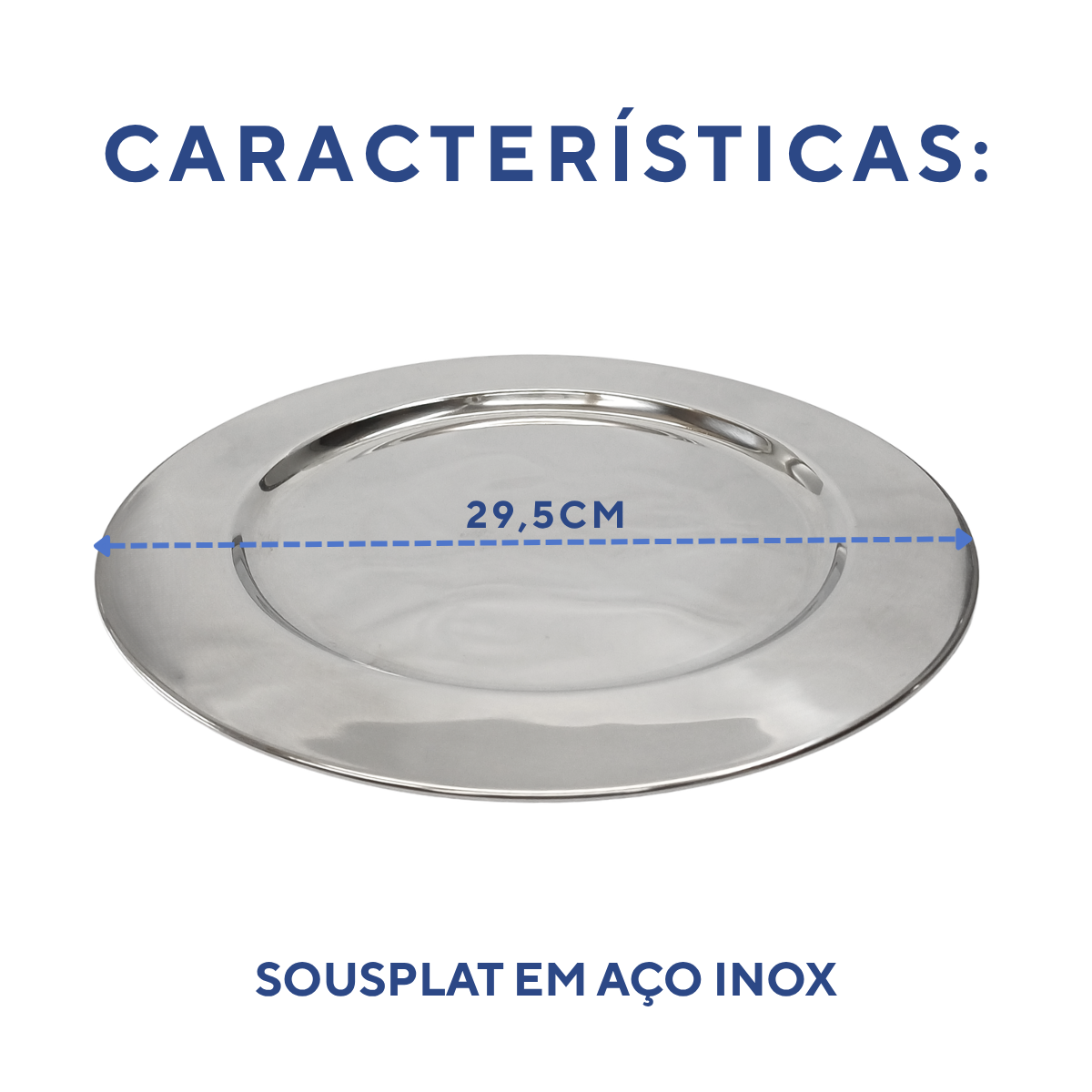 Sousplar Aço Inox 32cm