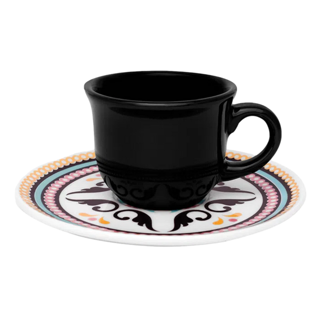 Xicara de Café Com Pires 75ml Floreal Luiza Oxford Hover Image
