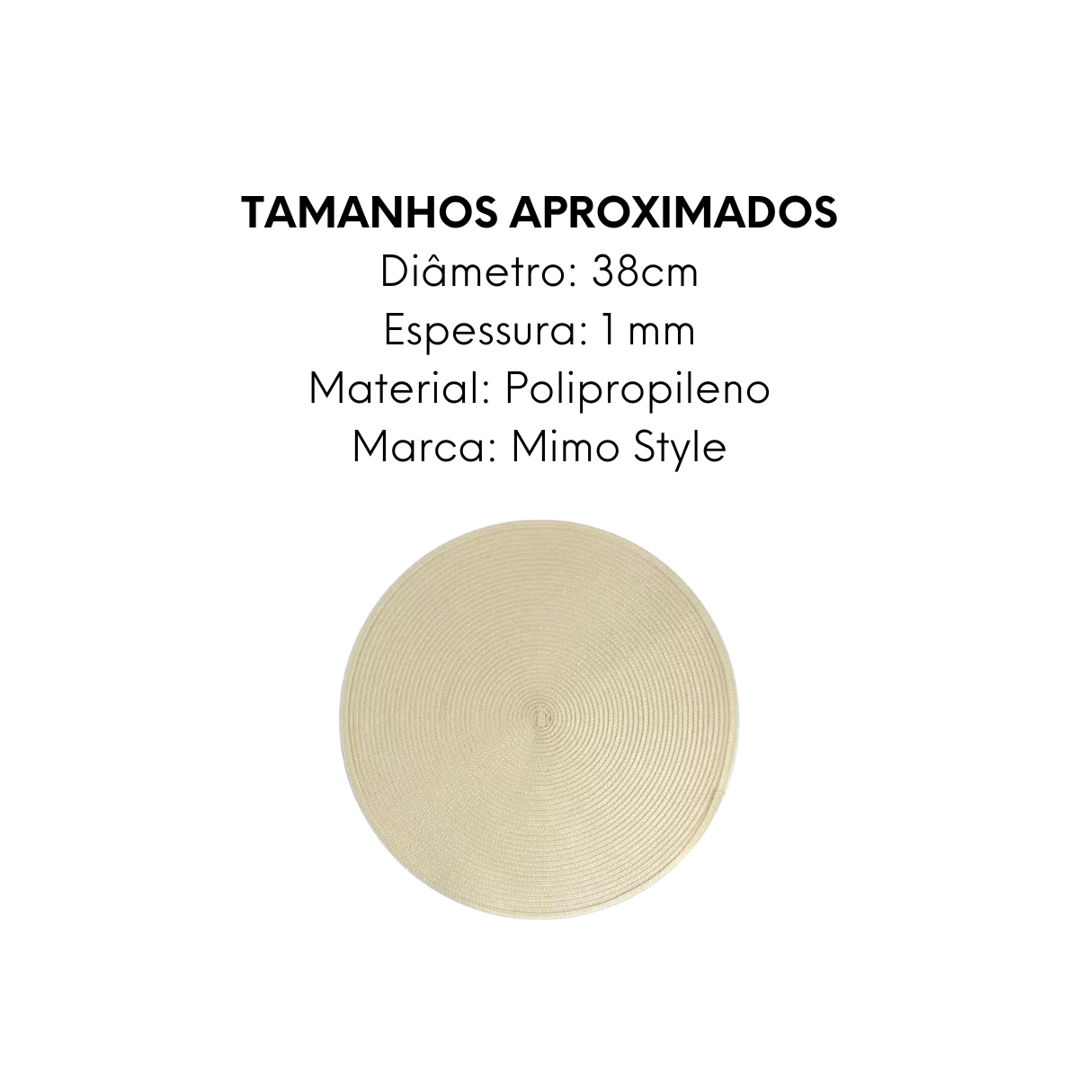 Lugar Americano Cru em Polipropileno Mimo Style