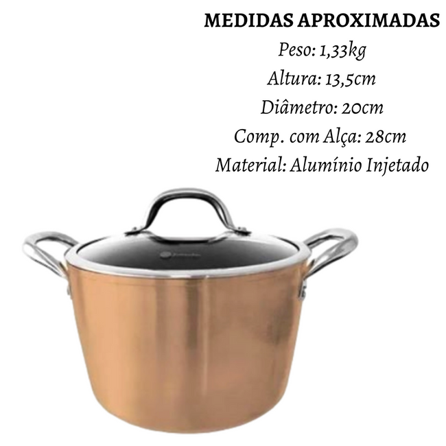 Caçarola Brilhante De Indução C/ Tampa De Vidro Antiaderente Main Image