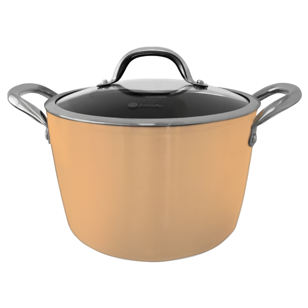 Panela Hugi N24 Com Tampa de Vidro em Aluminio e Aço Inox Jomafe