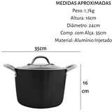 Panela Alta Tasty N24 Antiaderente Com Tampa De Vidro Jomafe
